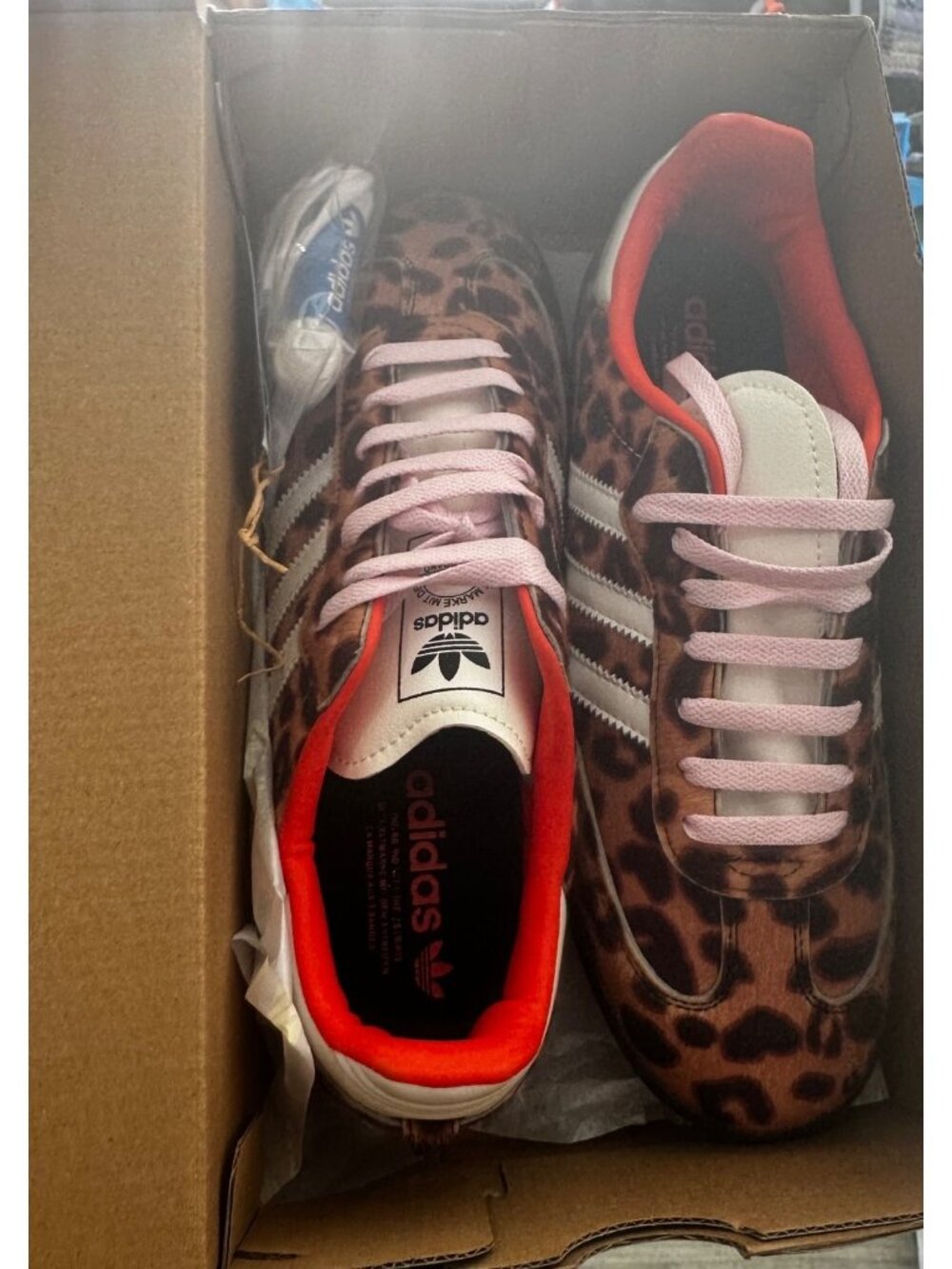 Adidas Samba OG Red Leopard Print Striped Trainers Sneakers Mens 9.5 Womens 10.5 - Picture 5 of 15